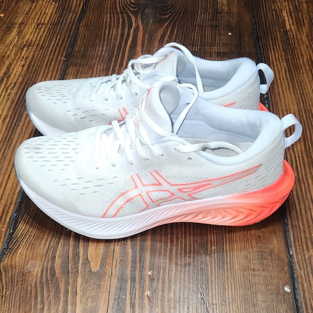 ASICS Women's White and Coral Athletic Shoes